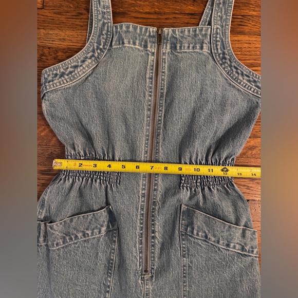 Madewell Denim Zip Smocked Waist Jumpsuit - Baisley Wash - Picture 9 of 11